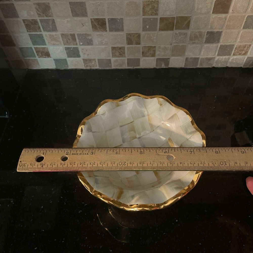 MacKenzie Childs Small Parchment Ceramic Compote - Rarest of the Rare! - Picture 15 of 16